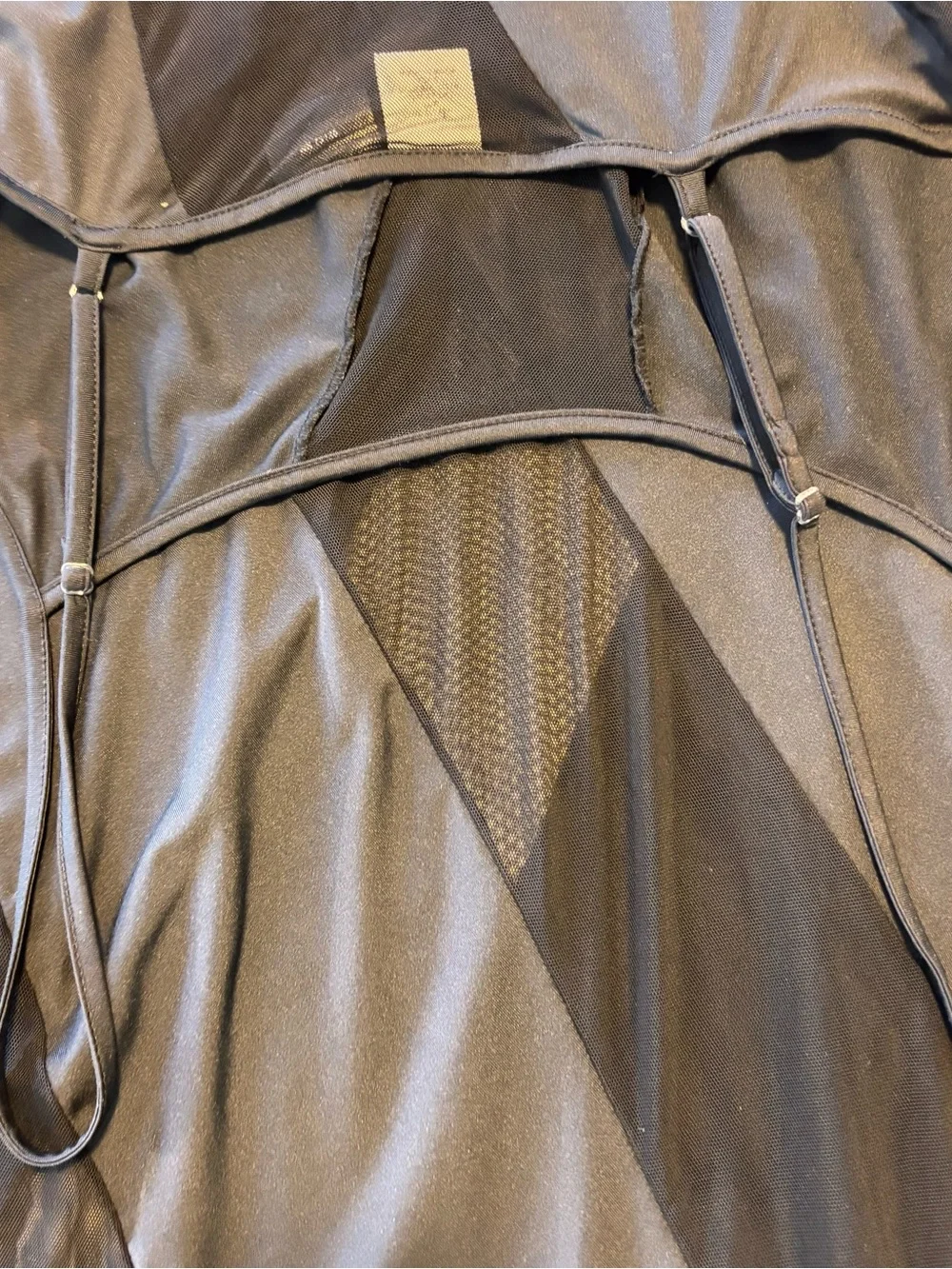 Vintage Frederick's of Hollywood Black Strappy Maxi with Sheer Diagonals XL - Picture 4 of 4